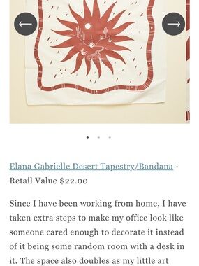 Goddess Provisions Tapestry / Altar Cloth / Bandana Rust Desert Bandana Scarf